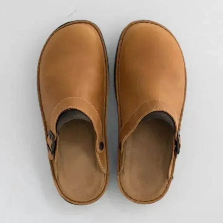 Yani - Leather orthopedic slippers for men