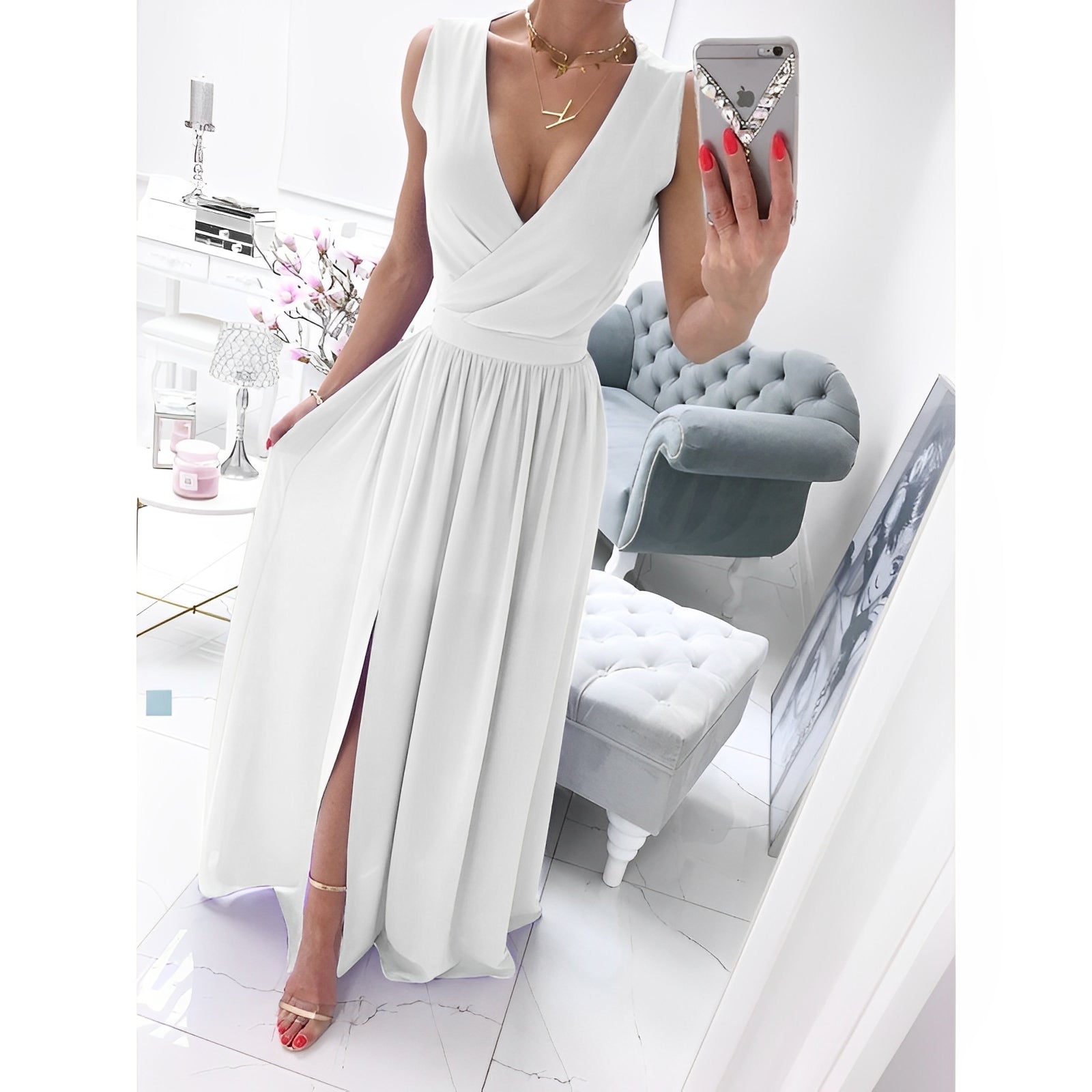 Sleeveless Women's Linen Dress