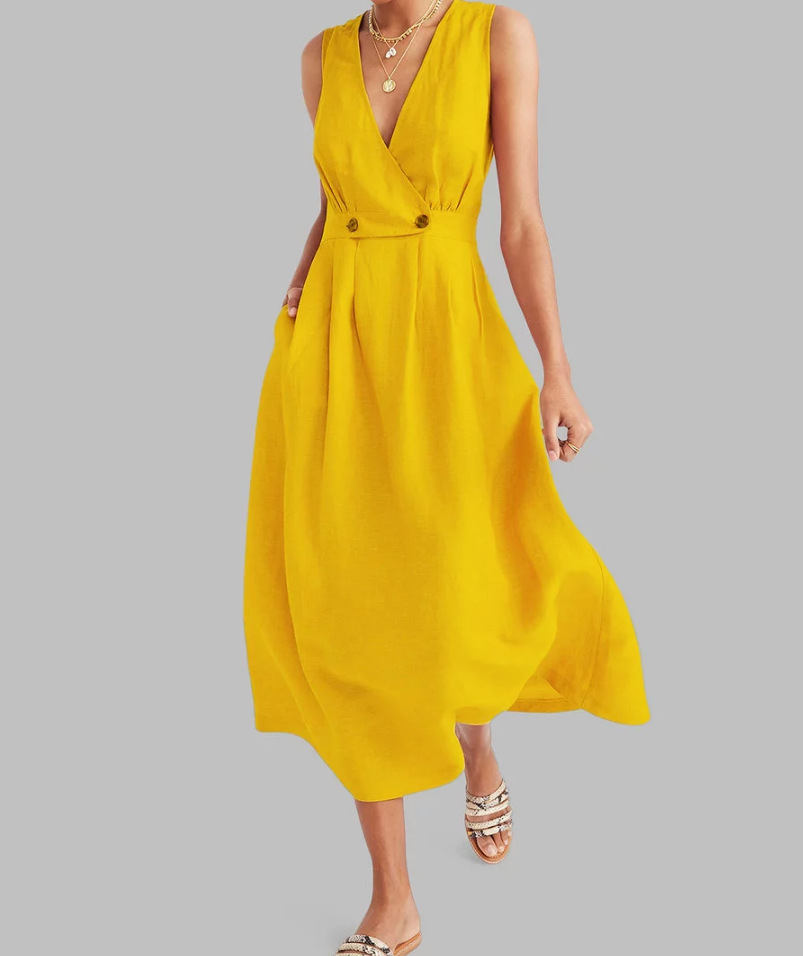 Sleeveless Women's Linen Dress