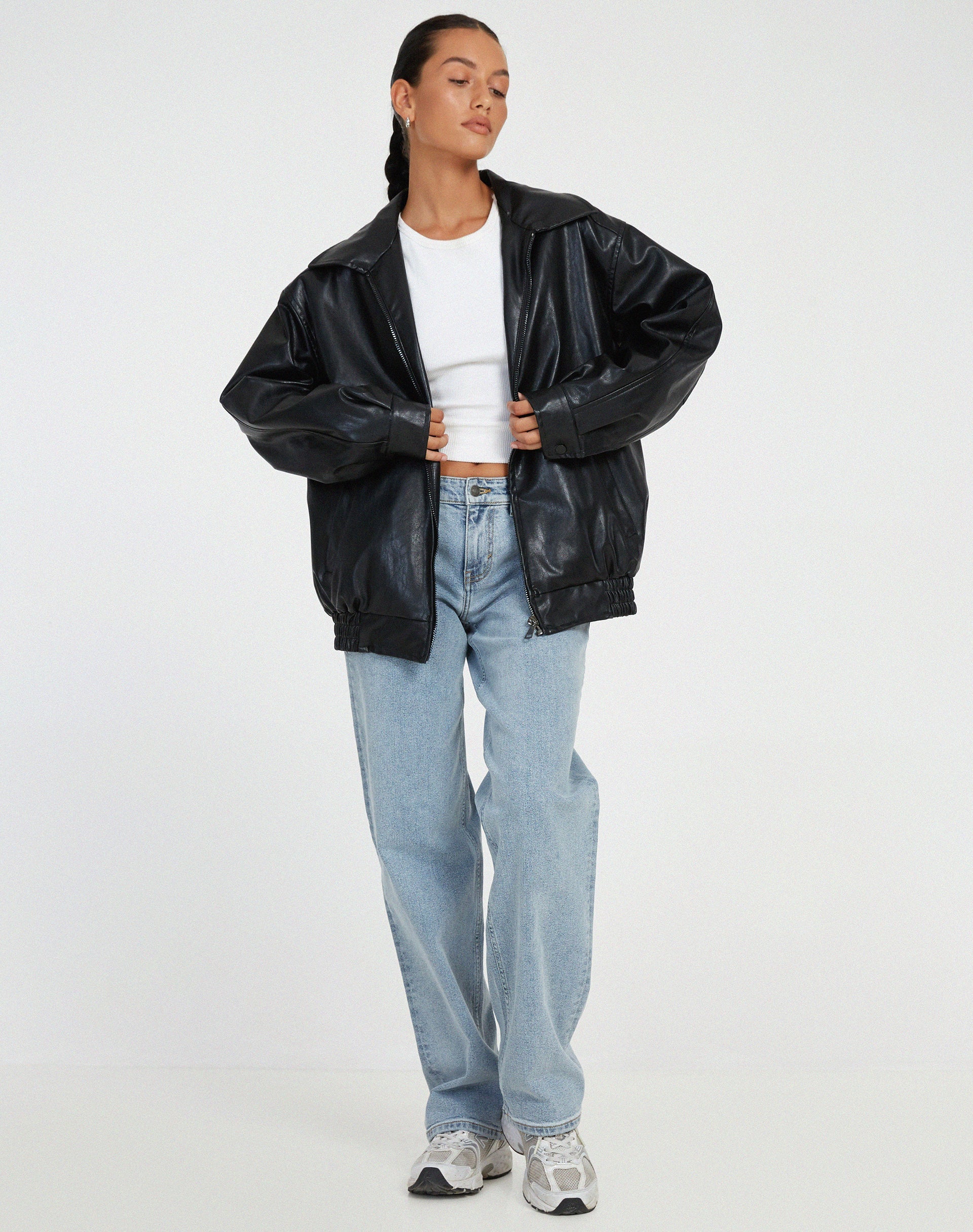 Sophia - Relaxed Oversized Leather Jacket