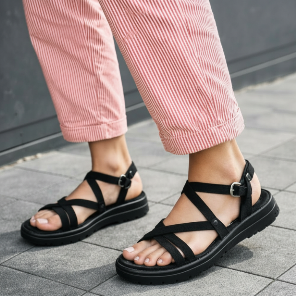 Black Strap Sandals