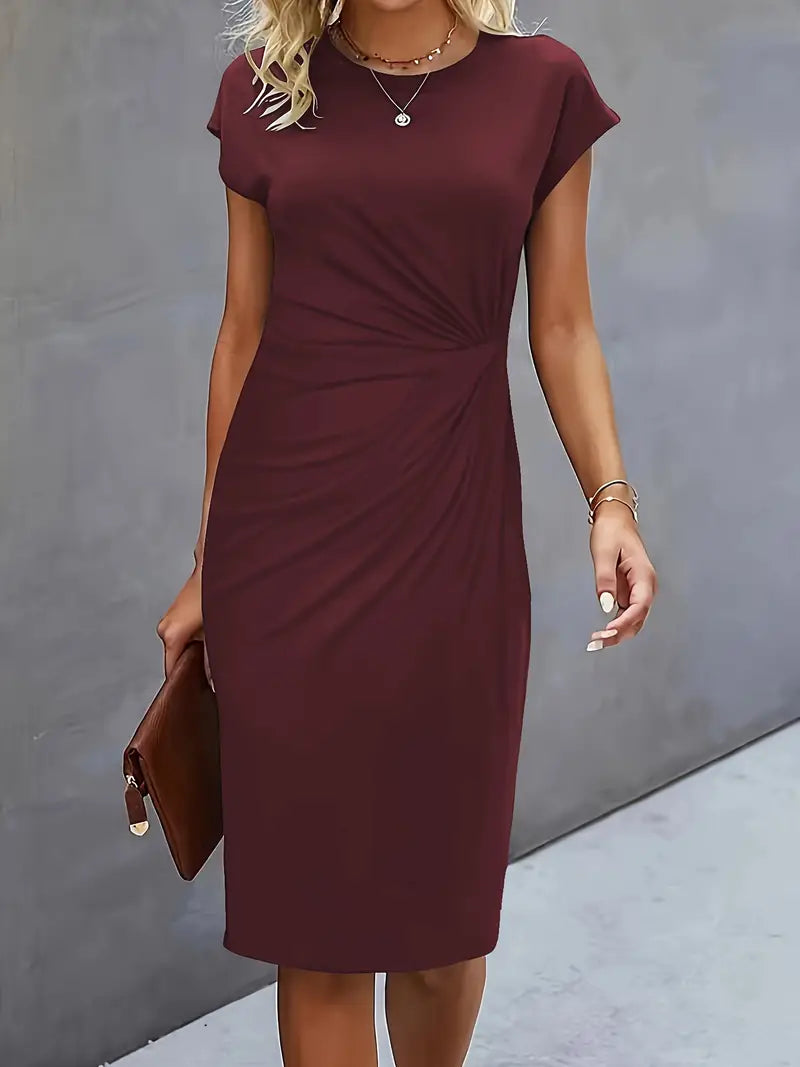 Reilly - Midi Dress with Front Knot for Women