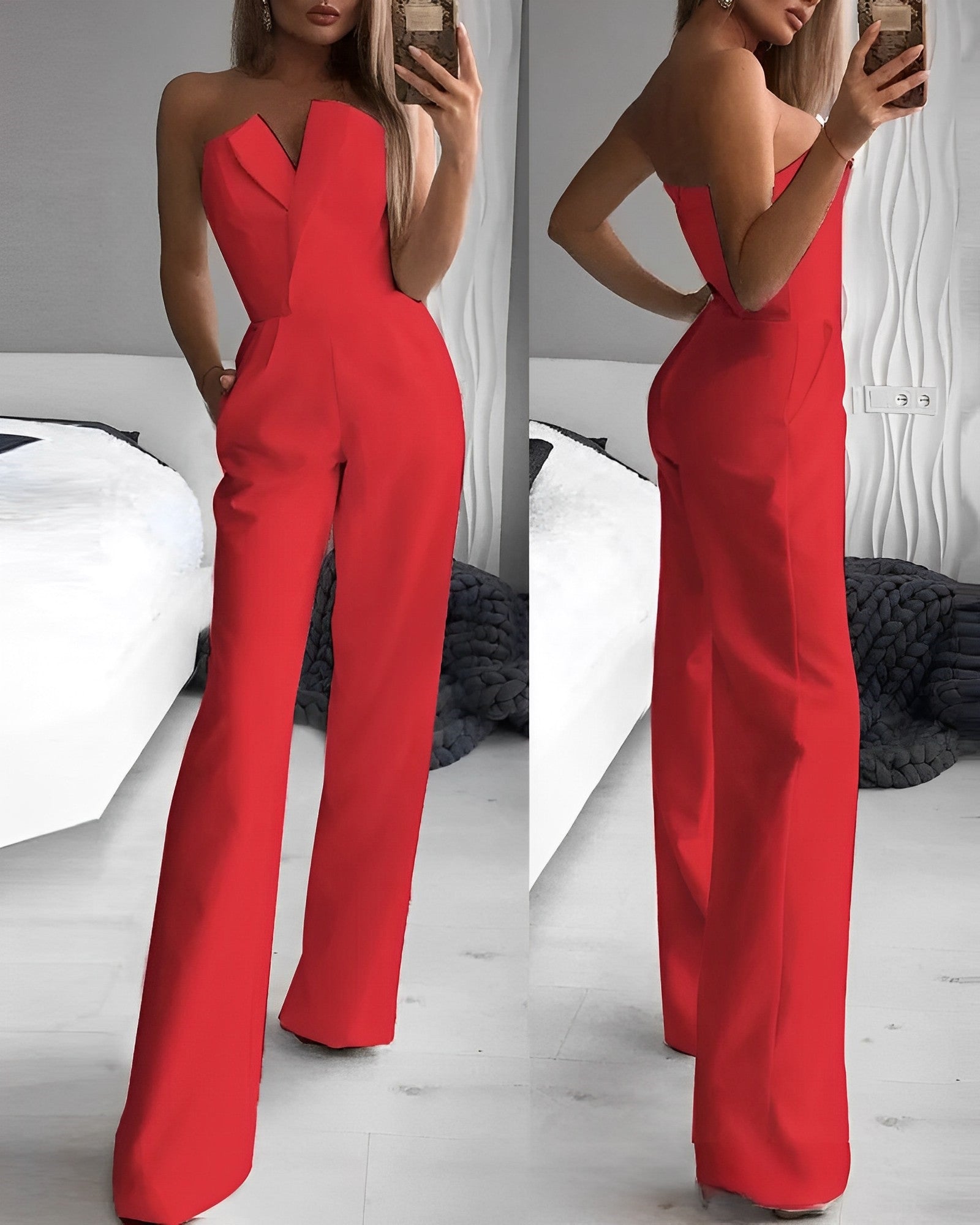 Blaire - Summer Sleeveless Jumpsuit with V-Neck