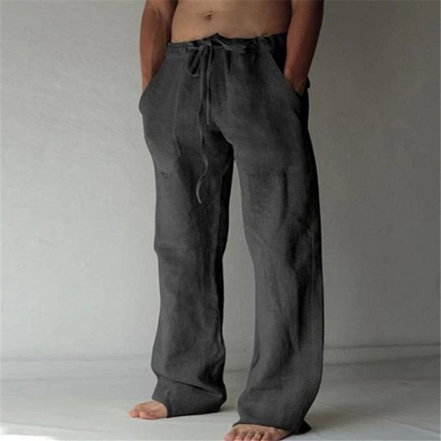 Anton - Casual solid linen pants