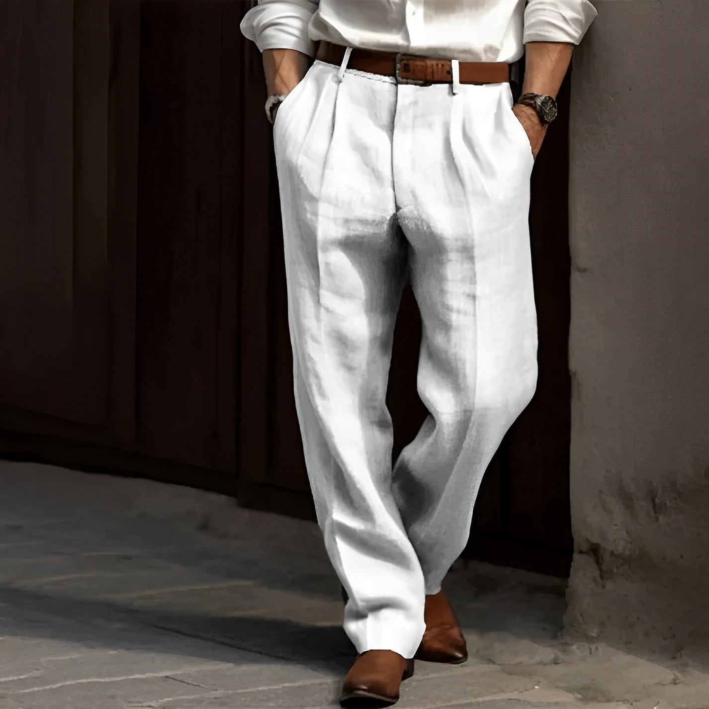 Carlos - Classic Linen Trousers for Men