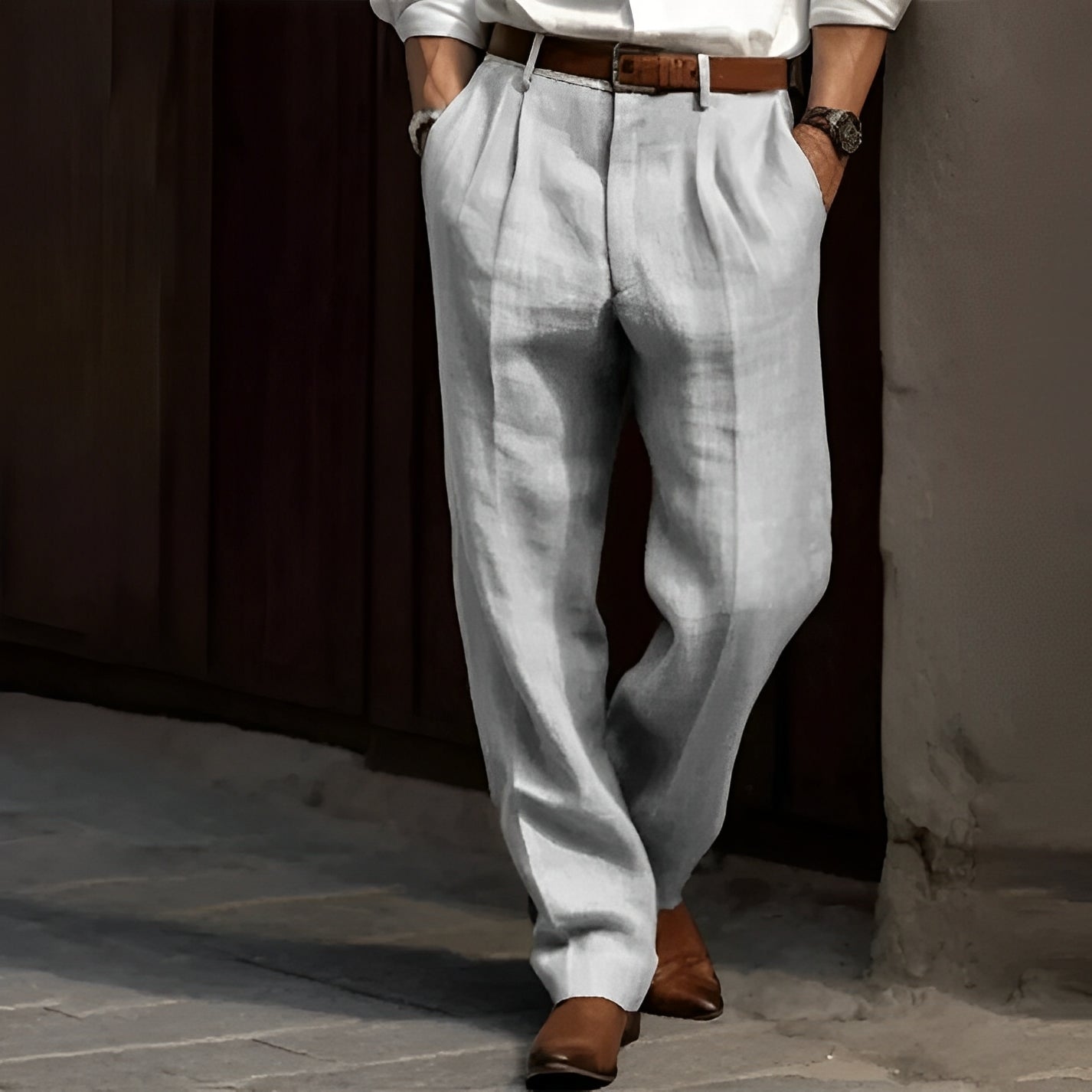 Carlos - Classic Linen Trousers for Men