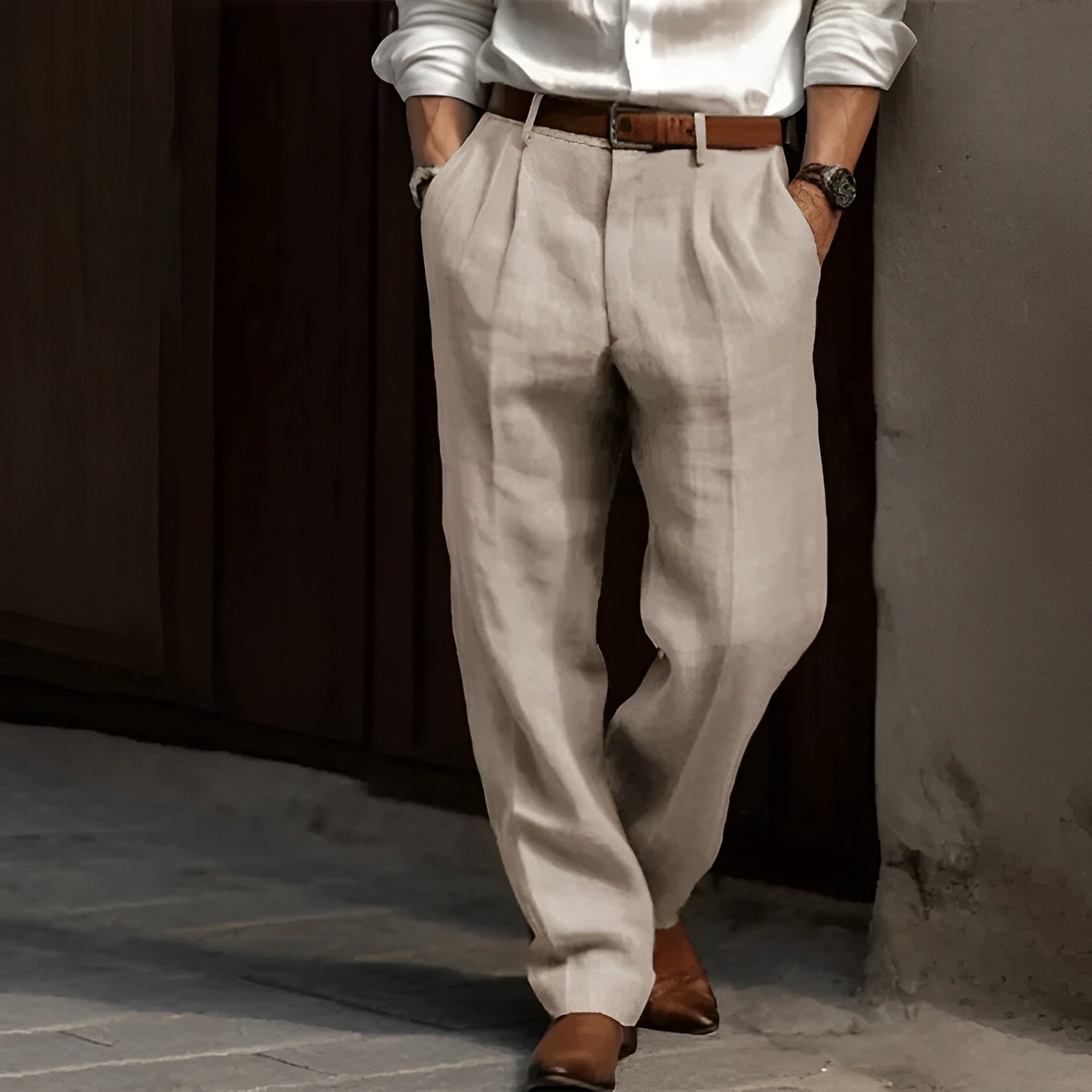 Carlos - Classic Linen Trousers for Men